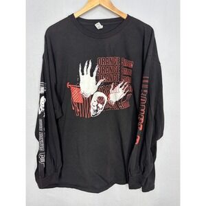 Orange 9mm T-Shirt Mens Black Graphic Long Sleeve Crew Neck 3XL Alstyle Vintage